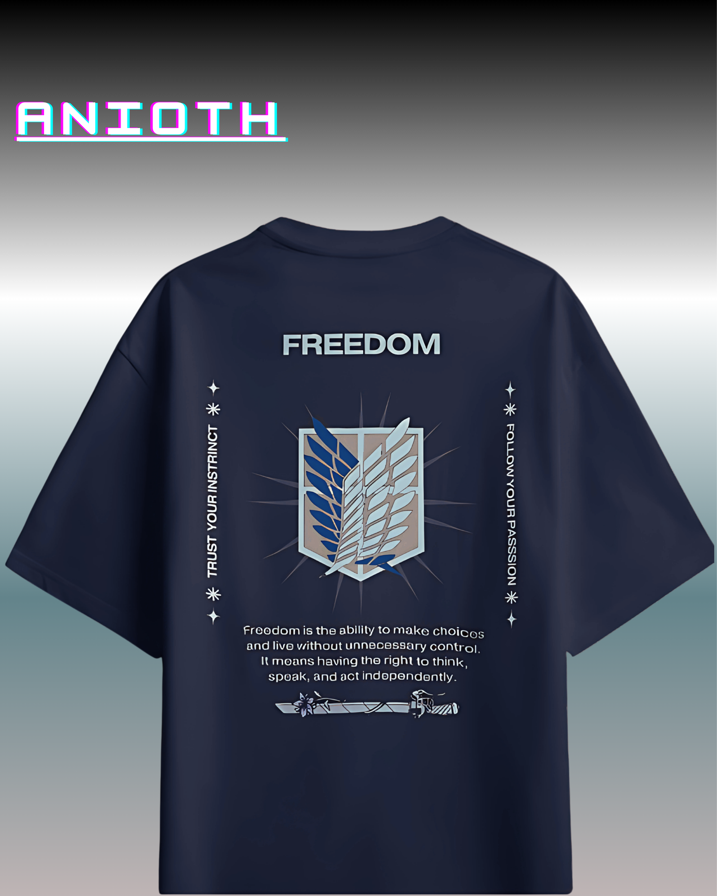 Freedom Oversized Anime Graphic Unisex T-Shirt
