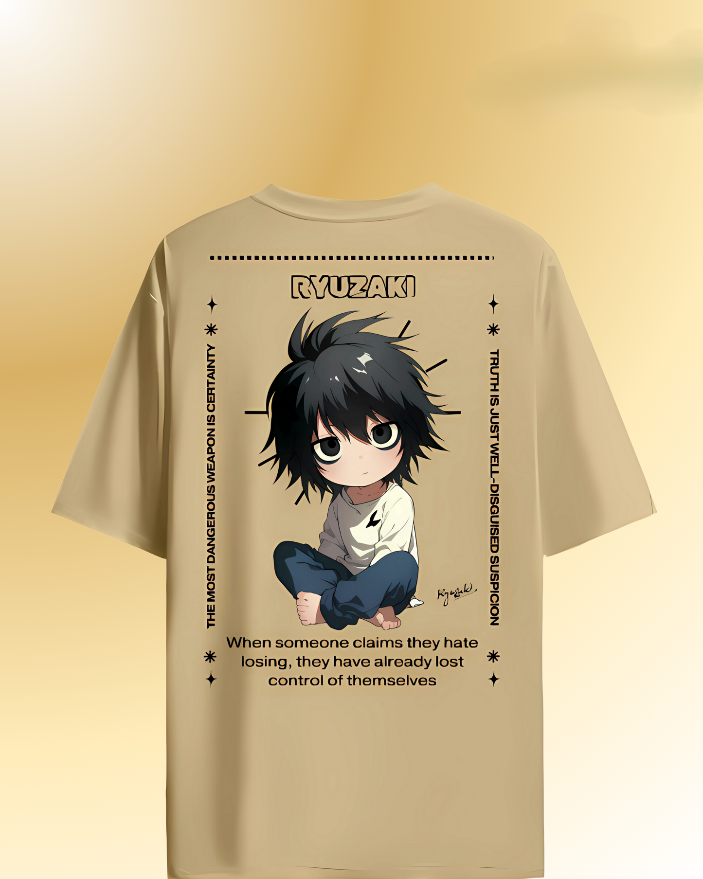 Ryuzaki Oversized Unisex Anime T-Shirt – Death Note Inspired  - Anioth