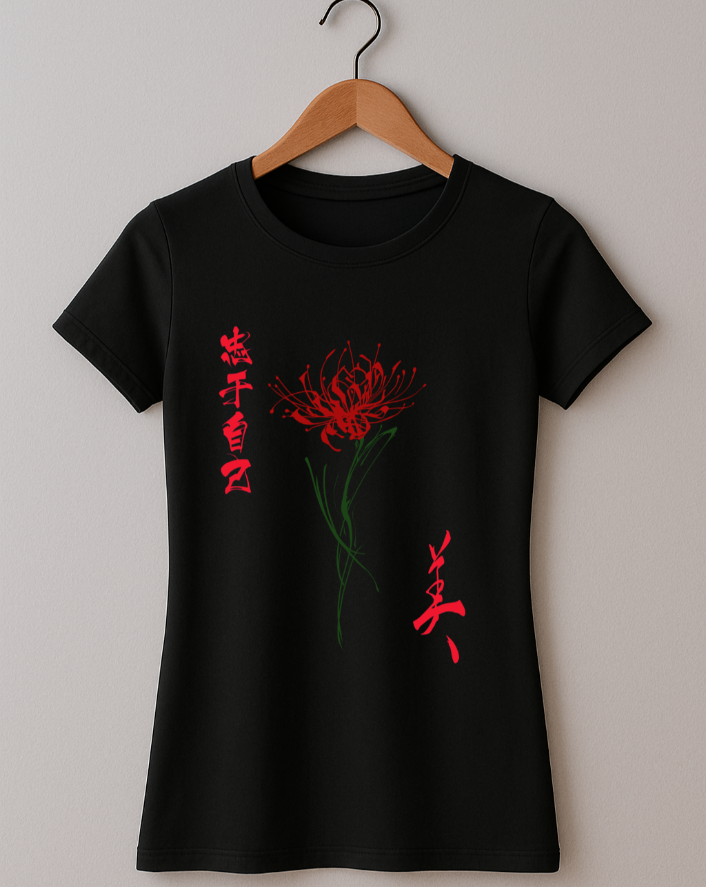 Blossom Calligraphy T-Shirt – Minimalist Floral Graphic Tee for Women