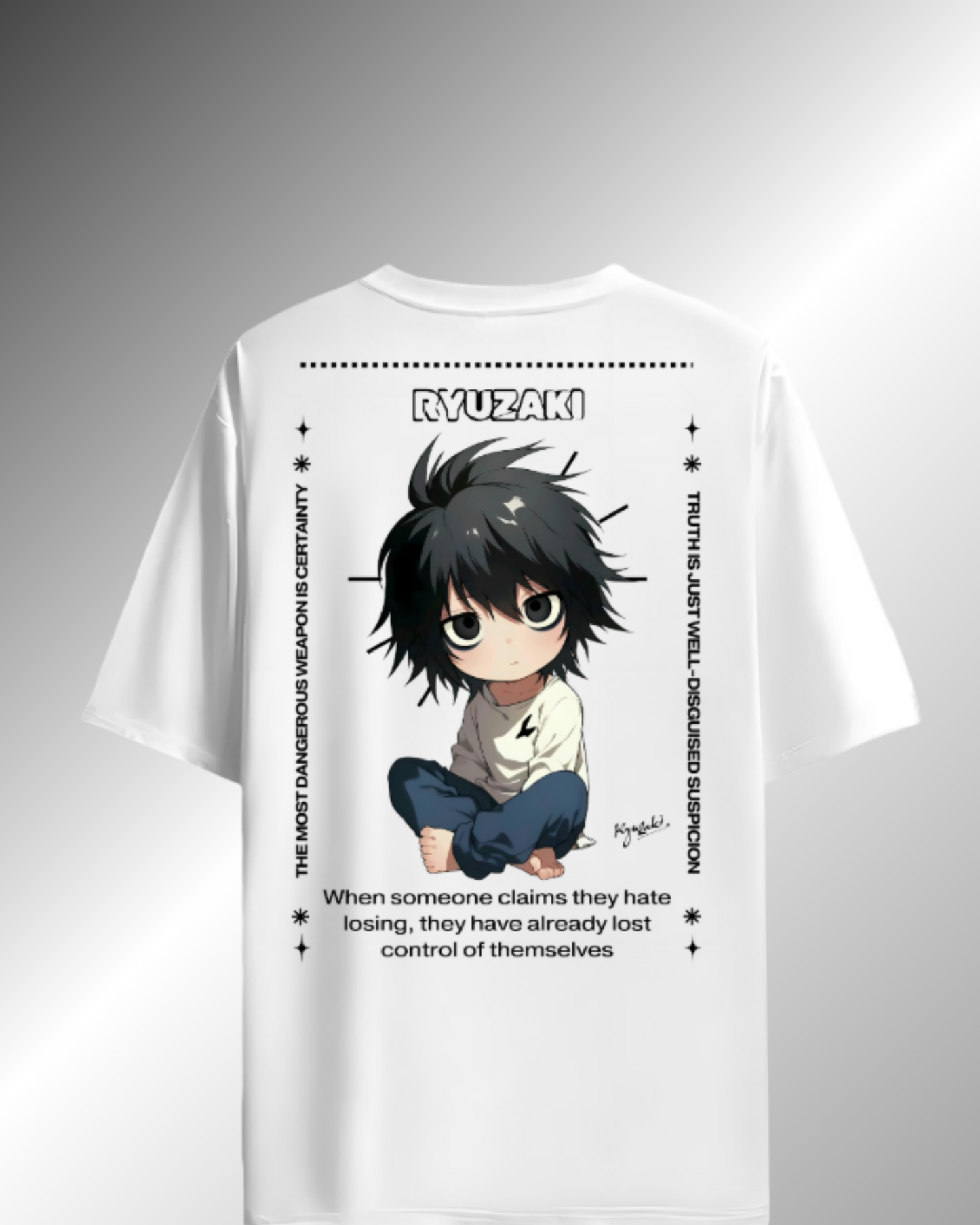 Ryuzaki Oversized Unisex Anime T-Shirt – Death Note Inspired  - Anioth