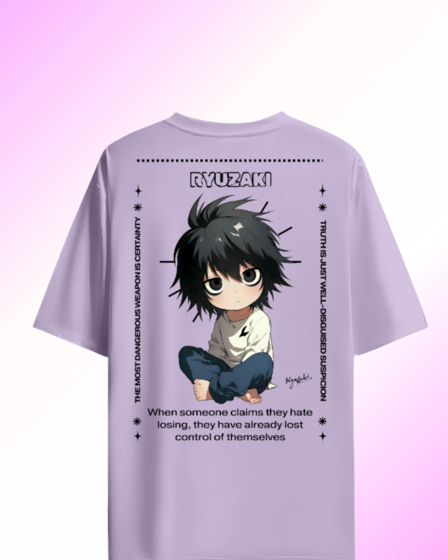 Ryuzaki Oversized Unisex Anime T-Shirt – Death Note Inspired  - Anioth