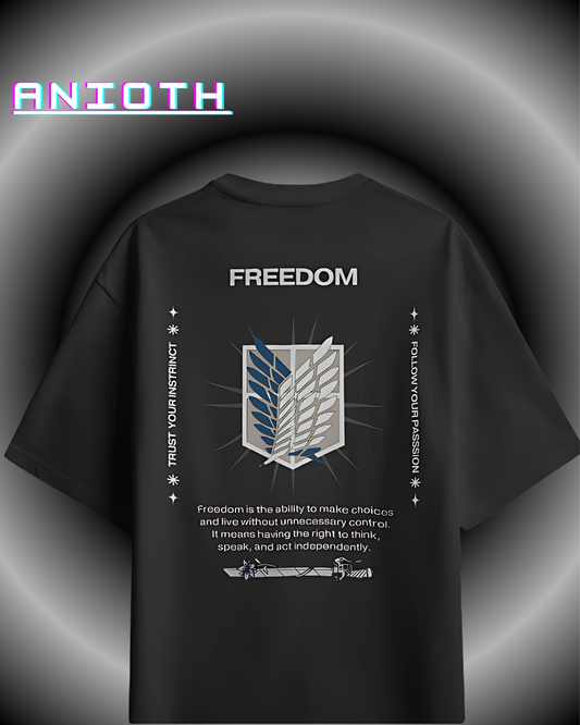 Freedom Oversized Anime Graphic Unisex T-Shirt