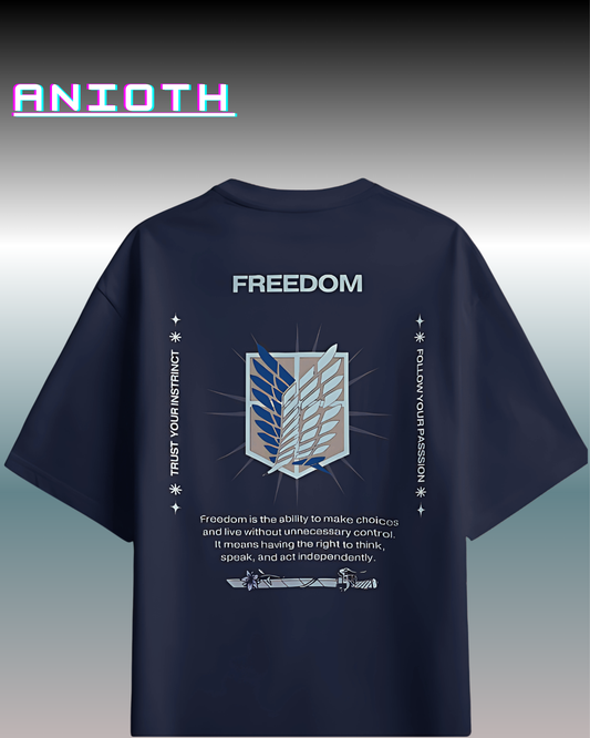 Freedom Oversized Anime Graphic Unisex T-Shirt