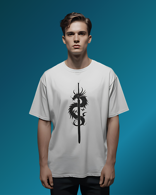 Dragon Spirit Oversized Graphic T-Shirt – 180 GSM Premium Cotton (Men)